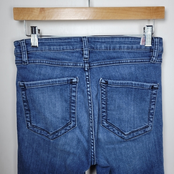 Morrison Starlet Blue Boot Crop Jeans Mid Rise Size 28 Distressed Hem - Picture 9 of 9